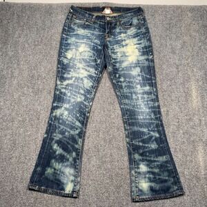 Lucky Brand Women's Boot Cut Button Front Jeans 4/27 A (30x28) Bleached Distress